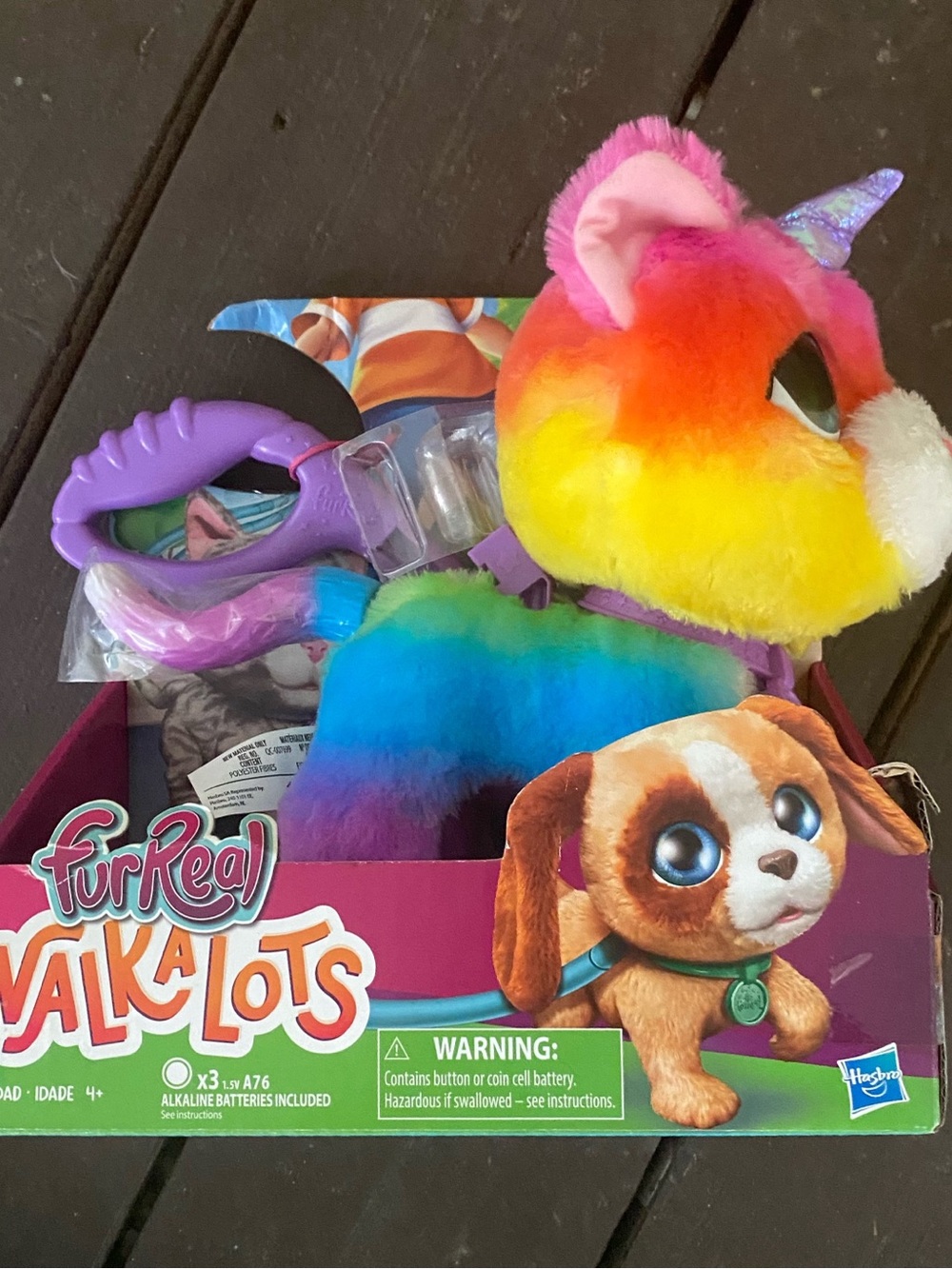 Hasbro Rainbow Unicorn Plush with Purple Leash